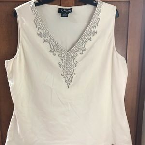 STYLE & Co. BEADED TANK WINTER WHITE